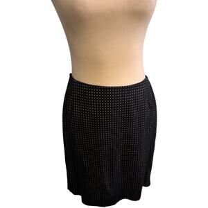 Akris Punto Black and White Polka Dot Pencil Skirt, Women's Size 10